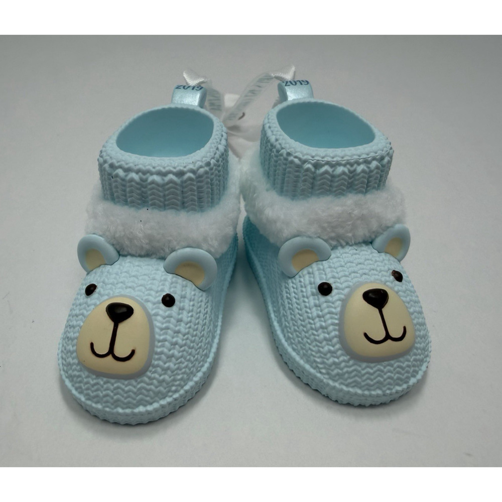 Hallmark 2019 Baby Boys First Christmas Blue Booties Bear Keepsake Ornament